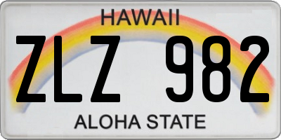 HI license plate ZLZ982
