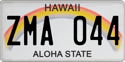HI license plate ZMA044