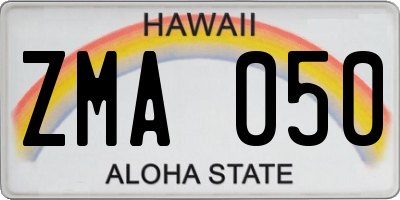 HI license plate ZMA050