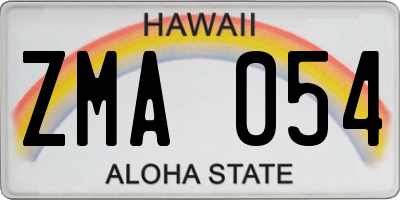 HI license plate ZMA054
