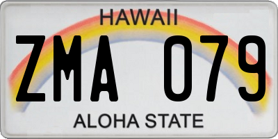 HI license plate ZMA079