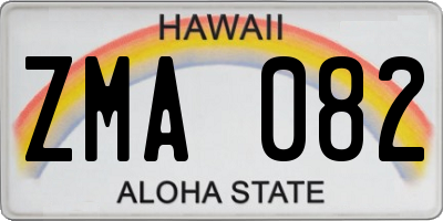 HI license plate ZMA082