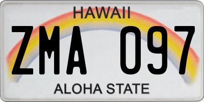 HI license plate ZMA097