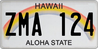 HI license plate ZMA124
