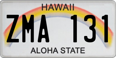 HI license plate ZMA131