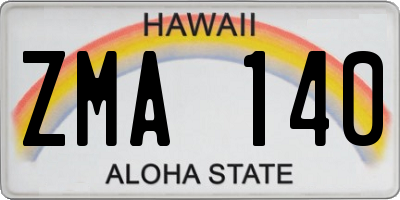 HI license plate ZMA140
