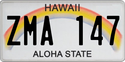 HI license plate ZMA147
