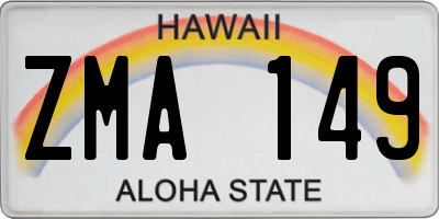 HI license plate ZMA149