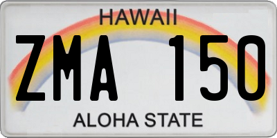 HI license plate ZMA150