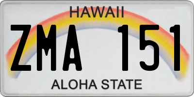 HI license plate ZMA151
