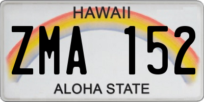 HI license plate ZMA152