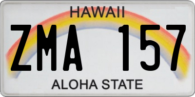 HI license plate ZMA157