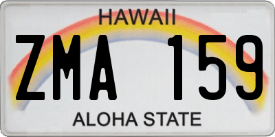 HI license plate ZMA159