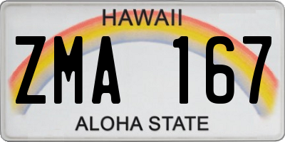 HI license plate ZMA167