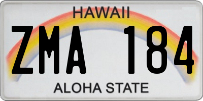 HI license plate ZMA184