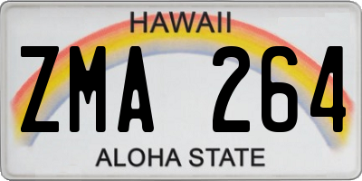 HI license plate ZMA264