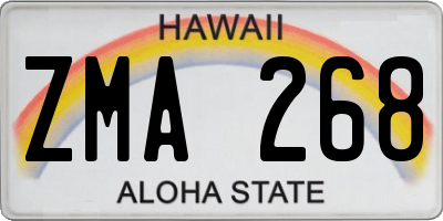HI license plate ZMA268