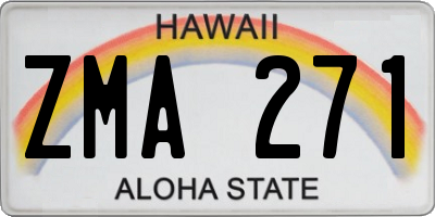 HI license plate ZMA271