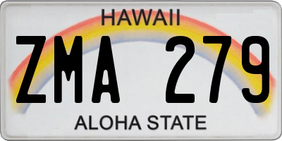 HI license plate ZMA279