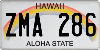 HI license plate ZMA286