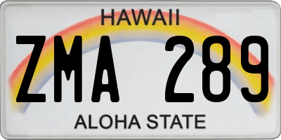 HI license plate ZMA289