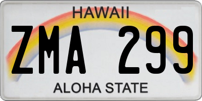 HI license plate ZMA299