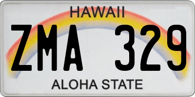 HI license plate ZMA329