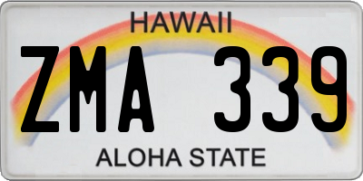 HI license plate ZMA339