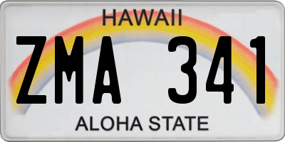HI license plate ZMA341