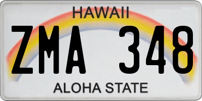 HI license plate ZMA348