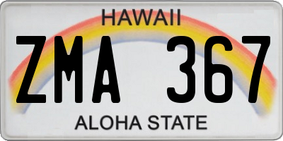 HI license plate ZMA367