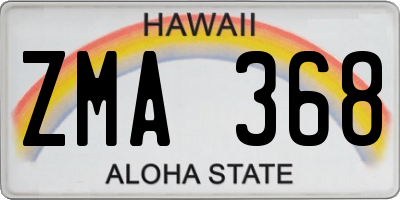 HI license plate ZMA368
