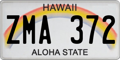 HI license plate ZMA372