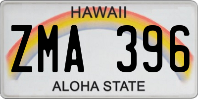 HI license plate ZMA396