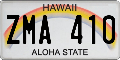 HI license plate ZMA410