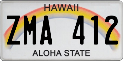 HI license plate ZMA412