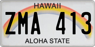 HI license plate ZMA413