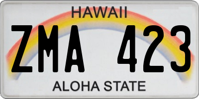 HI license plate ZMA423