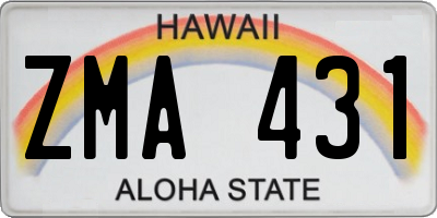 HI license plate ZMA431