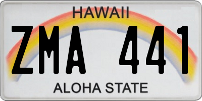 HI license plate ZMA441