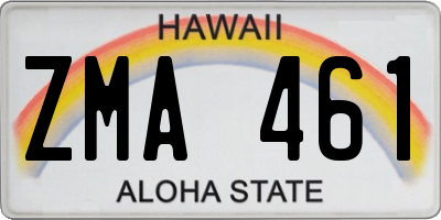HI license plate ZMA461