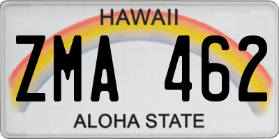 HI license plate ZMA462