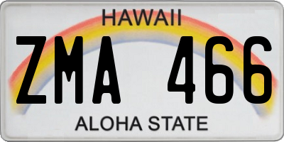 HI license plate ZMA466