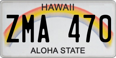 HI license plate ZMA470