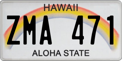 HI license plate ZMA471
