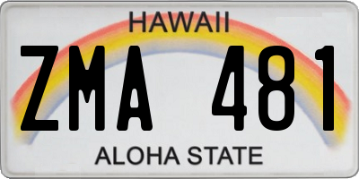 HI license plate ZMA481