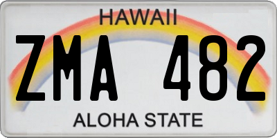 HI license plate ZMA482