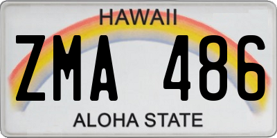 HI license plate ZMA486