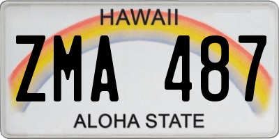 HI license plate ZMA487