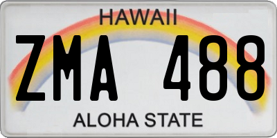 HI license plate ZMA488